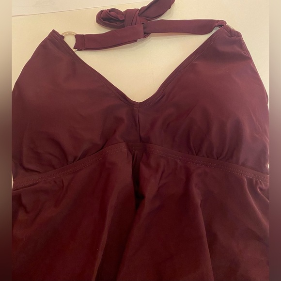 NWT Sea & Sand Woman’s Tummy Control Burgundy Swimsuit Size 8 - Picture 3 of 9